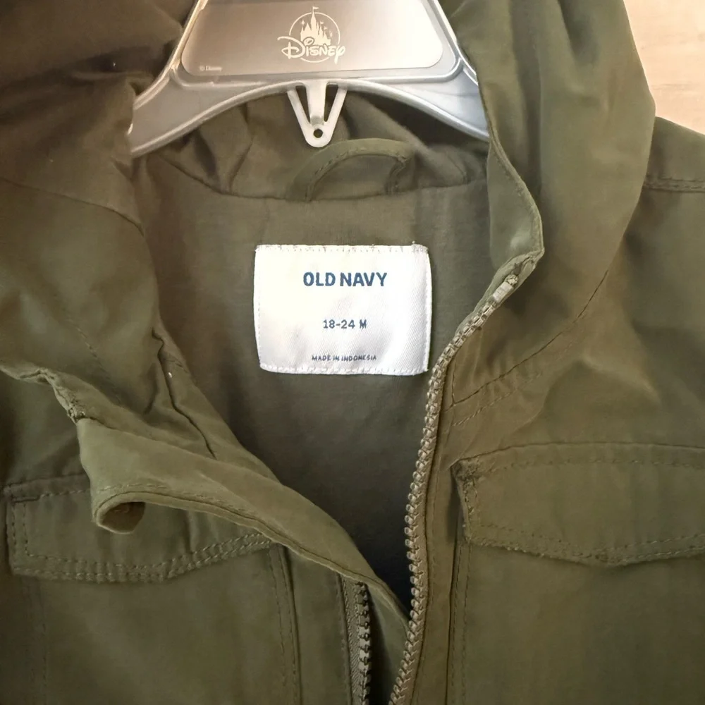 Olive Green Kids Utility Jacket with Hood‎